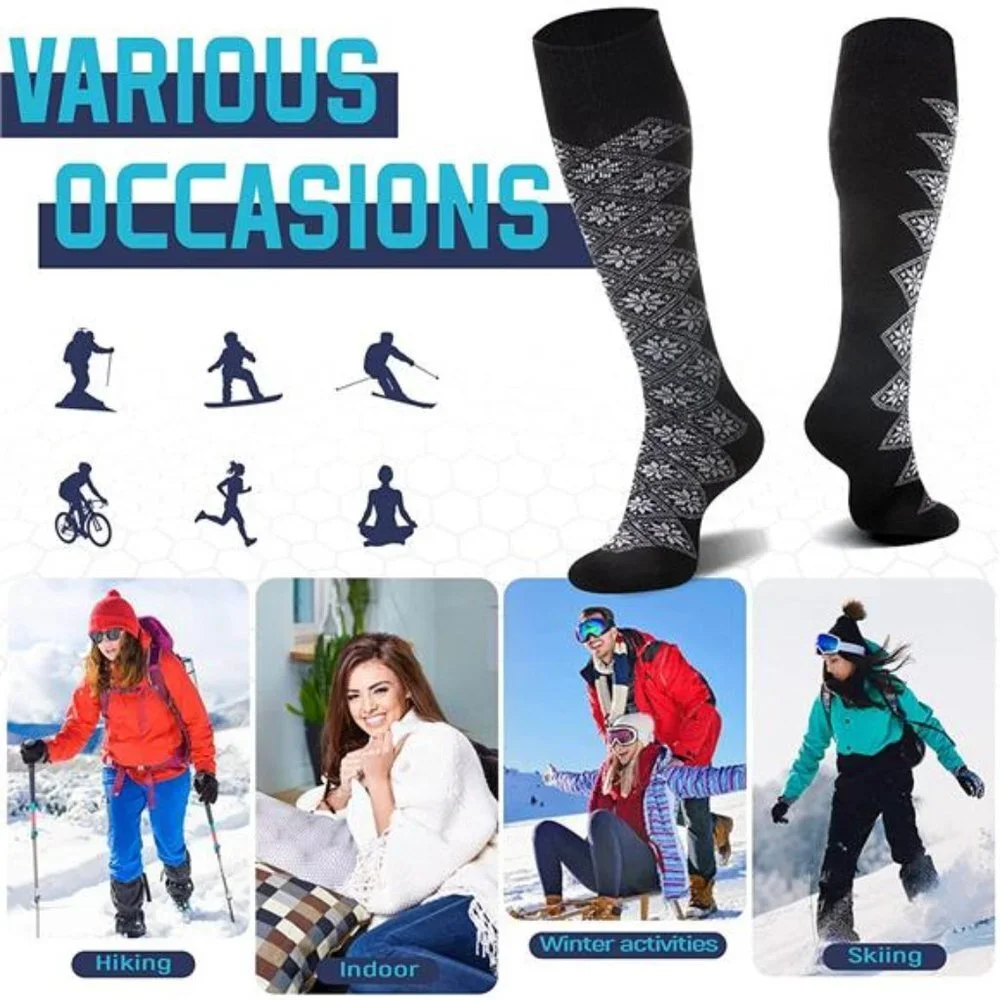 2-Pairs Women's Winter Warm Knee High Socks Boot Socks